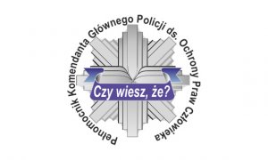 Odznaka policyjna z napisem &quot;Czy wiesz że?&quot;