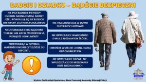 plakat dotyczący bezpieczeństwa babć i dziadków