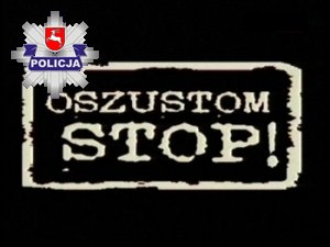 komunikat oszustom stop czarne tło napis biały