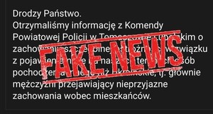 informacja z napisem fake news