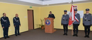 I Zastępca Komendanta Wojewódzkiego Policji w Lublinie  inspektor Jerzy Czebreszuk w trakcie wystąpienia.