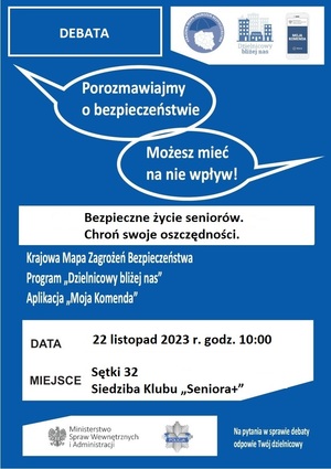 Plakat zapowiadający debatę społeczną