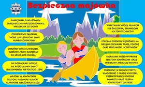 plakat ze wskazówkami spędzenia bezpiecznego weekendu