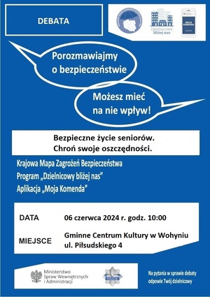 Plakat zapowiadający debatę