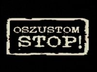 Na czarnym tle napis oszustom STOP!