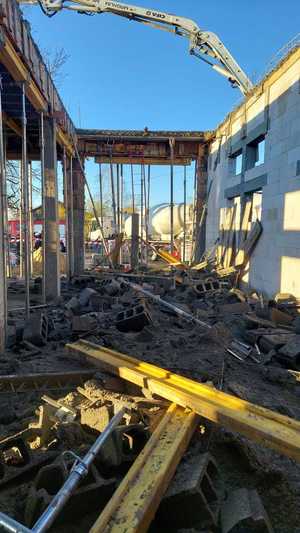 Miejsce wypadku na budowie