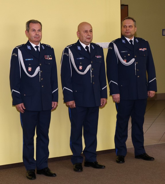 insp. Andrzej Miduna, insp. Zbigniew Krzos i mł. insp. Mariusz Woźniak