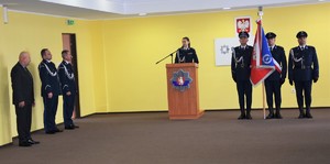 mł. insp. Monika Woźniak w trakcie przemówienia