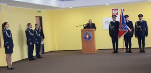 Były komendant insp. Zbigniew Krzos w trakcie przemówienia