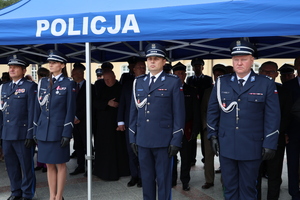 Zastępca Komendanta Wojewódzkiego Policji mł. insp. Jacek Deptuś oraz nadkom Mariusz Raczyński