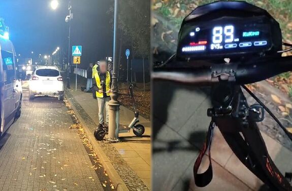 kolaż zdjęć z wypadku na hulajnodze elektrycznej