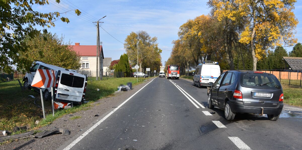 Wypadek czołowy na DK-19 w Białce